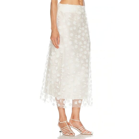 Marlies Grace Heather Skirt White Embellished Floral - Picture 4 of 11